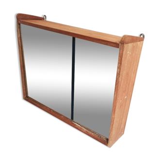 Armoire de toilette murale teck massif Années 50