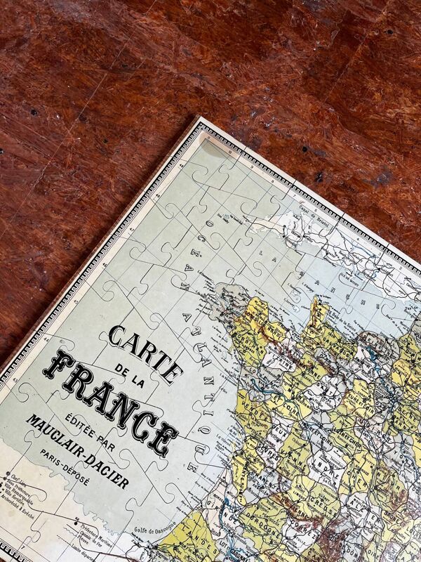 Puzzle carte de France vintage