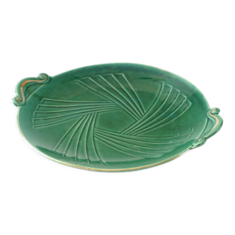 Green art deco dish