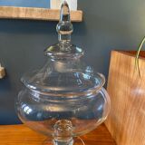 Glass jar on pedestal