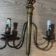 Pair of wall sconces in gilded brass – 2 lights – Louis XVI style