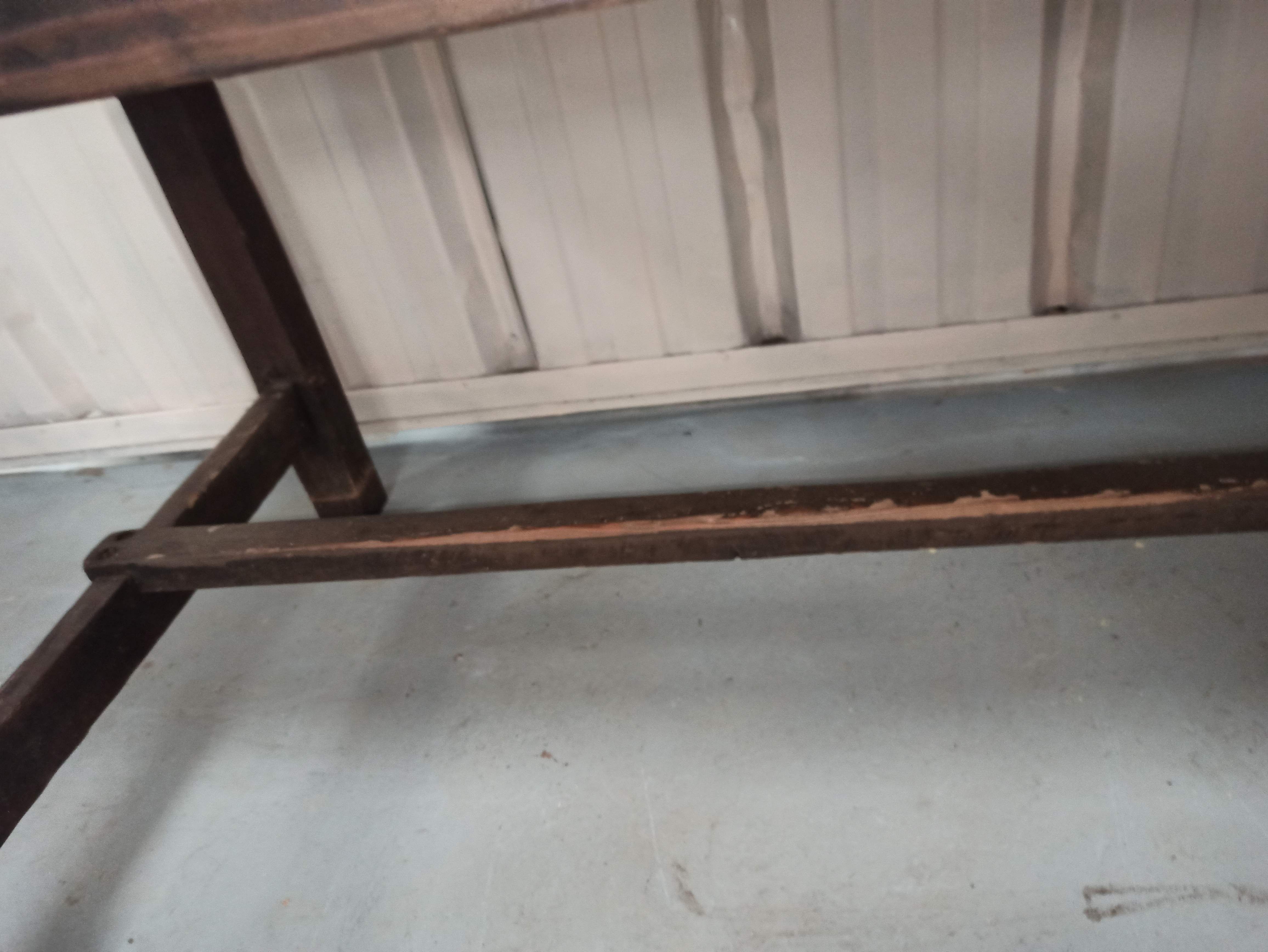 181 cm - Patinated spacer farm table