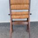 Vintage armchair in straw and brutalist wood