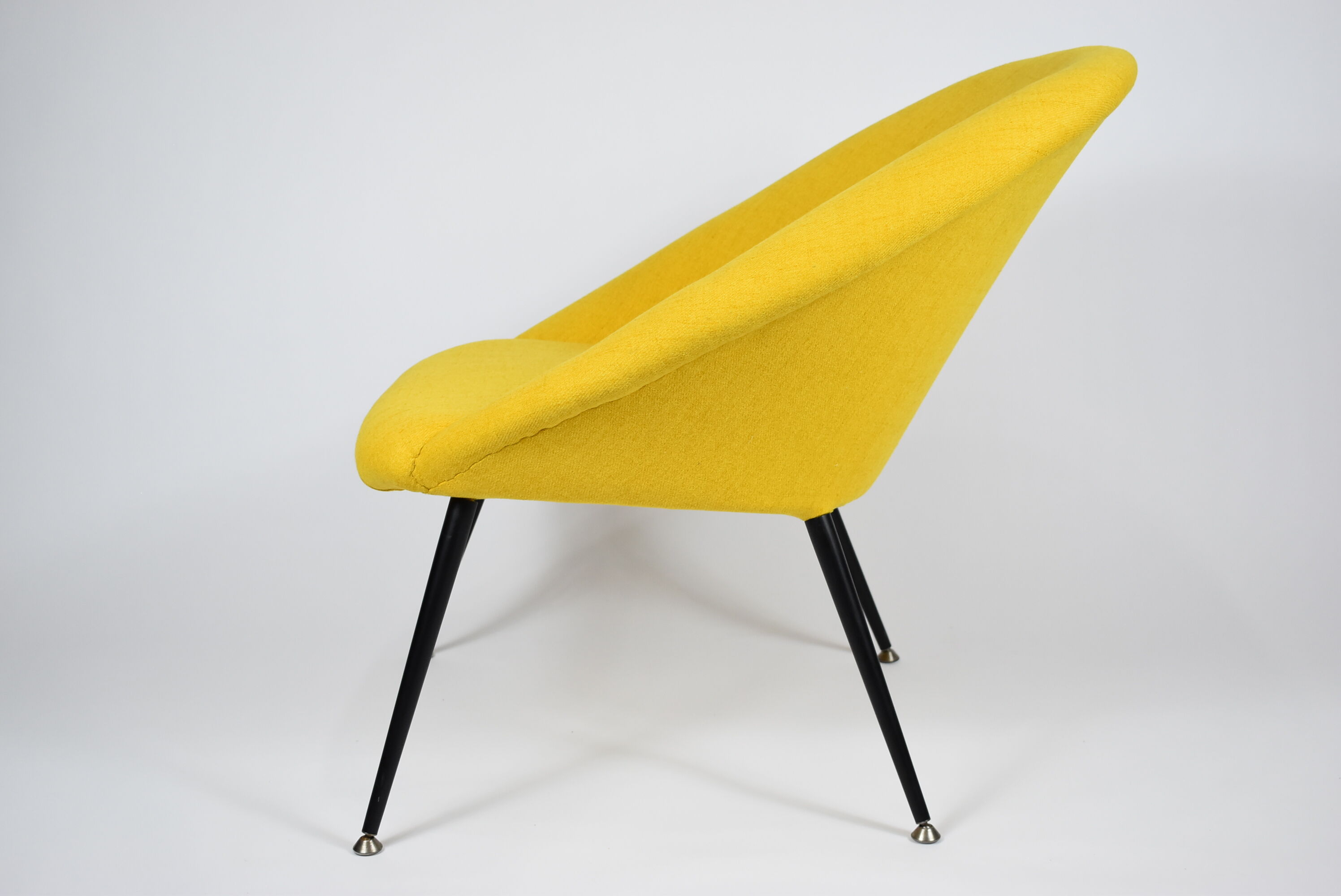 Original vintage armchair Olympia, 1960s, restored, yellow fabric