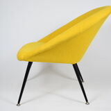 Original vintage armchair Olympia, 1960s, restored, yellow fabric