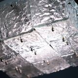 Large Vintage J.T. Kalmar Glass Flush Mount - 1960s Austrian Ceiling Light