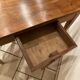 Half moon table with cherry and walnut