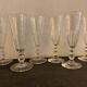 6 antique champagne flutes with cut sides