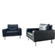Lot de 2 fauteuils en cuir au design vintage
