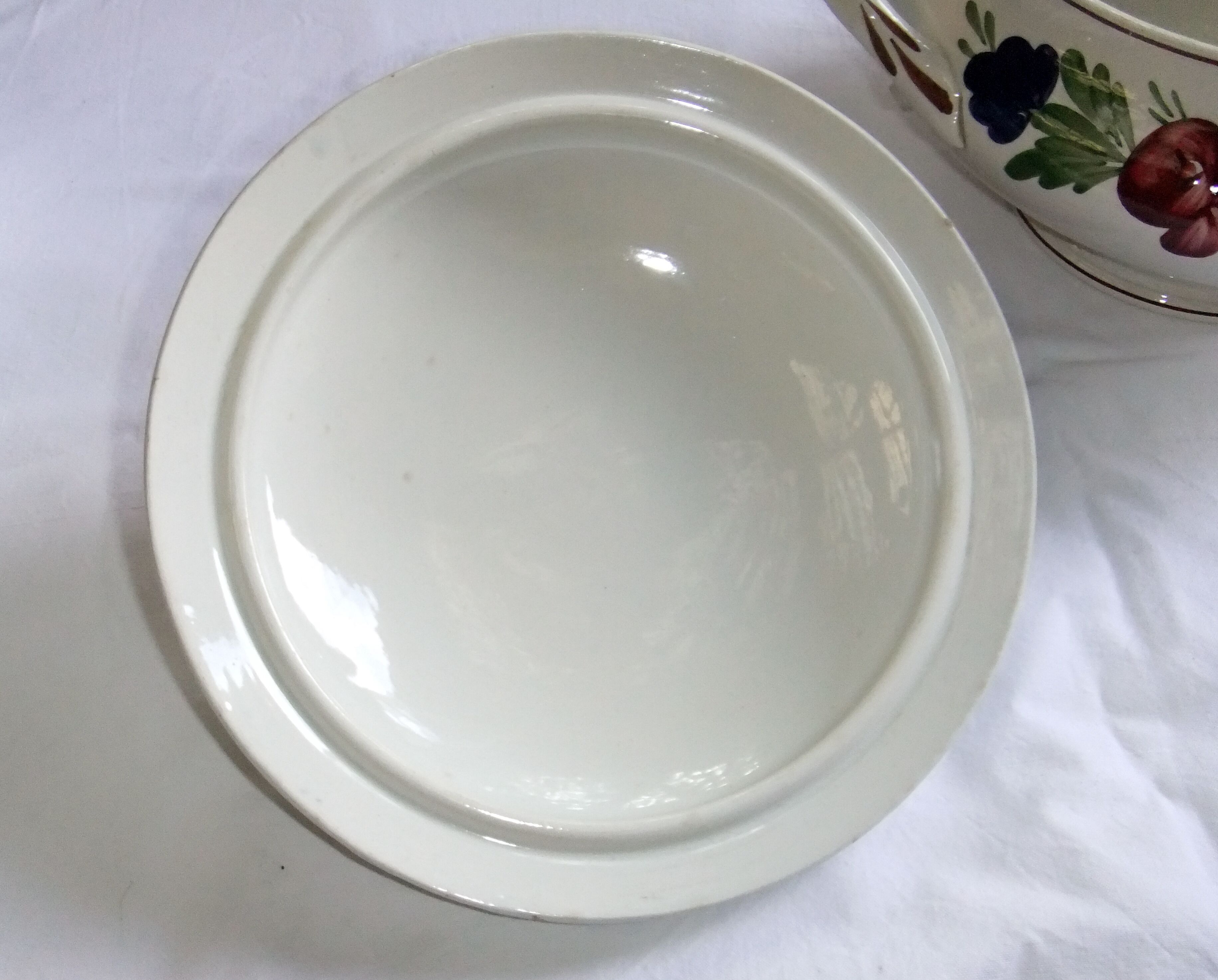 Old earthenware tureen Niderviller Moselle large format covered pot