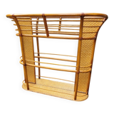 Rattan shelf with mirror