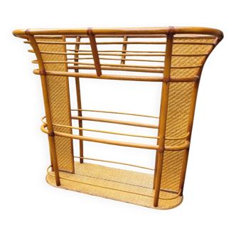 Rattan shelf with mirror