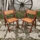 Pair of Italian folding chairs in vintage canning