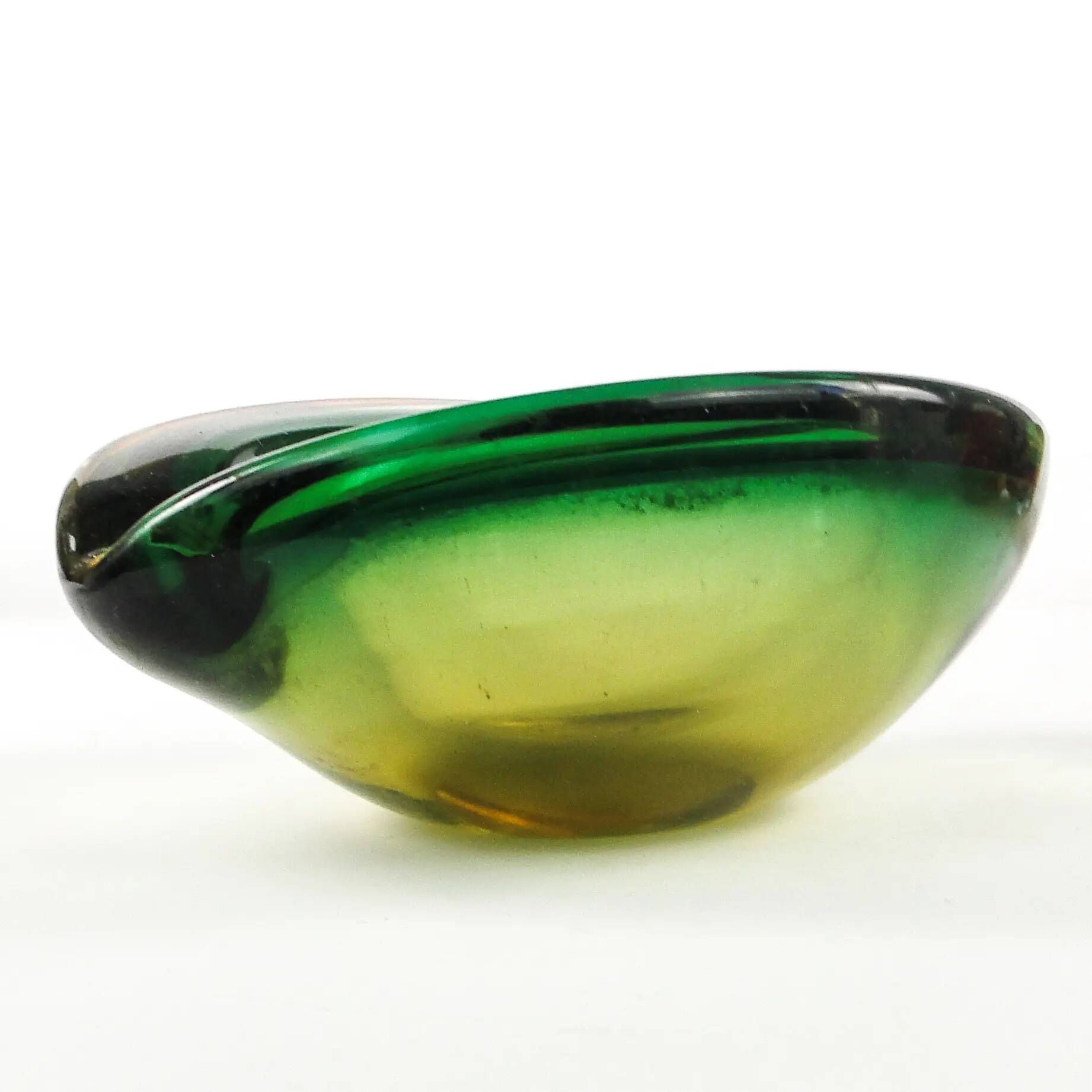 Sommerso Mid-century Modern organiser, glass, Murano, Italy, 1950s