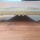 Shelf in wood and gold paint