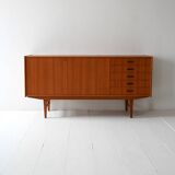 Vintage Scandinavian teak sideboard with five drawers