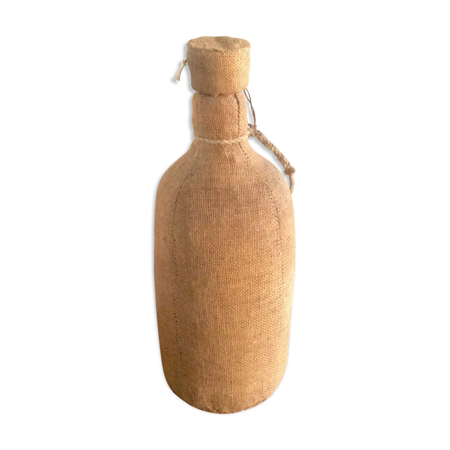 Bottle vintage burlap
