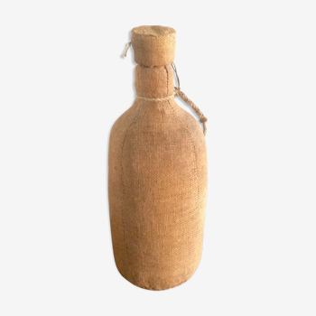 Bottle vintage burlap