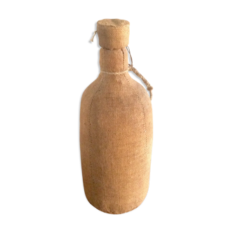 Bottle vintage burlap