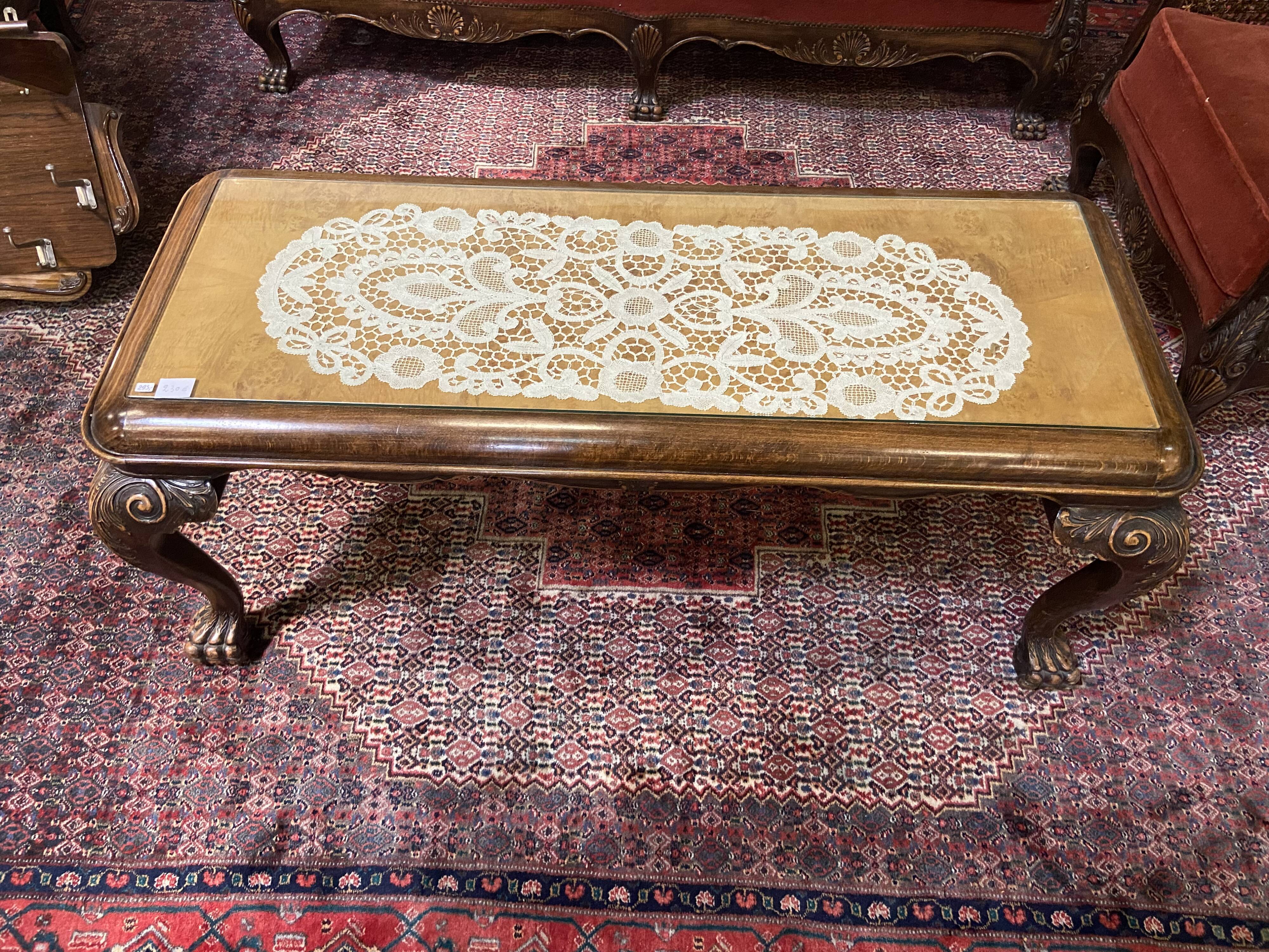 Solid wood and glass table