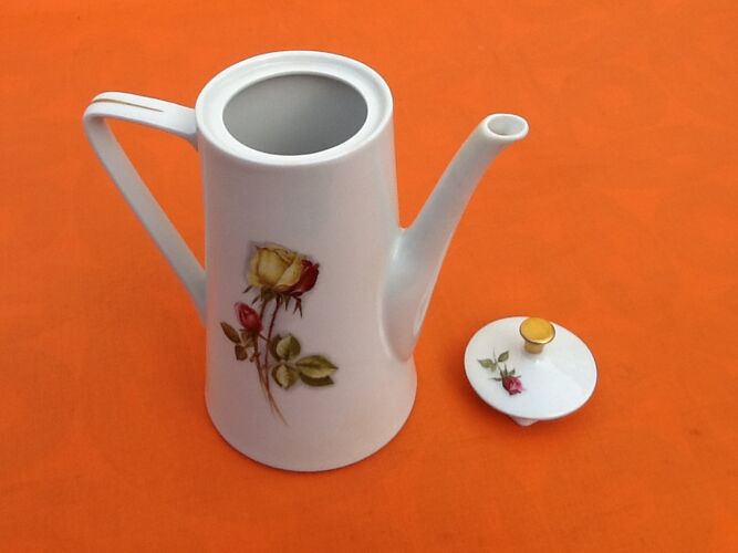 1950s porcelain coffee maker altesse de vercor n° 91 floral decoration