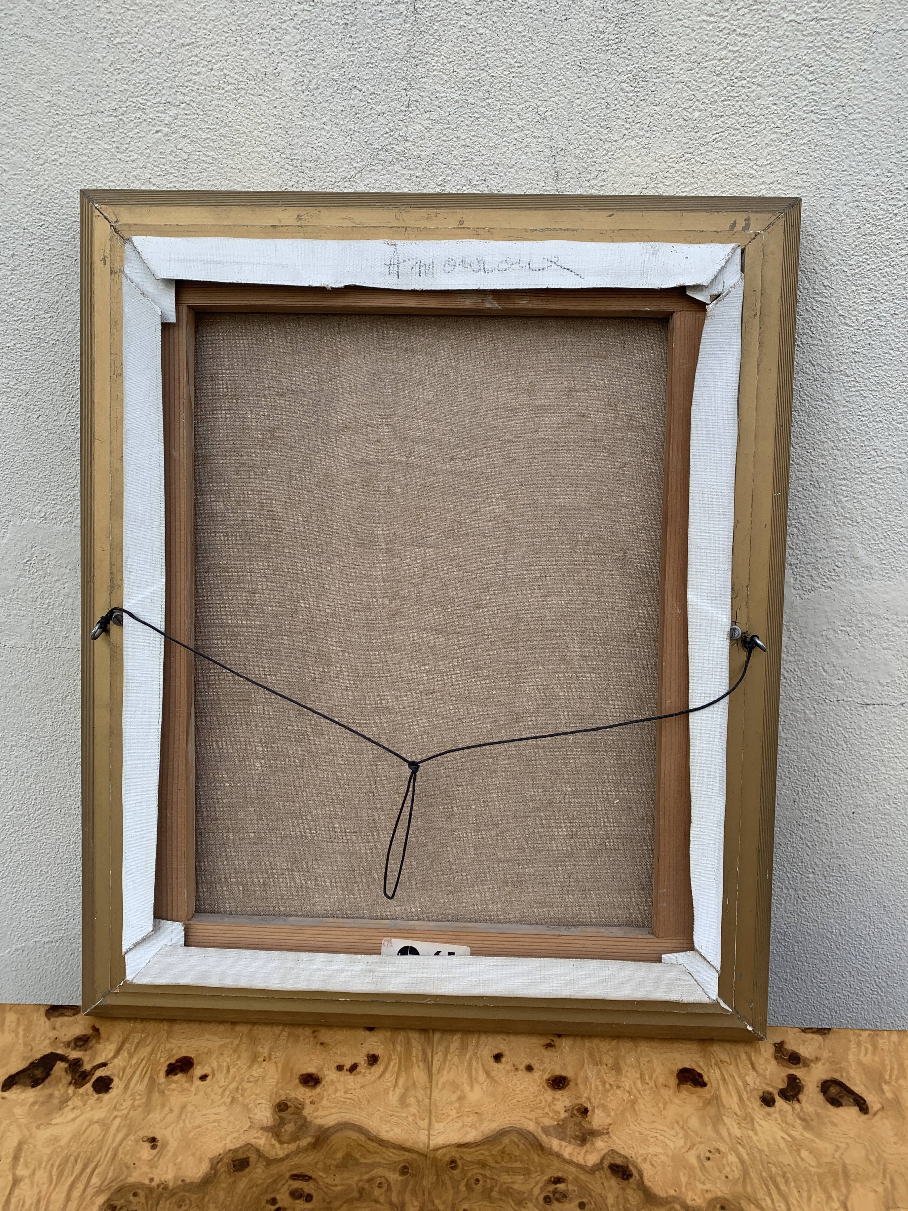 Portrait painting of a man signed M.amoureux XX Hst