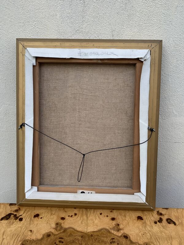 Tableau portrait d'homme signé M.Amoureux, XXème s.