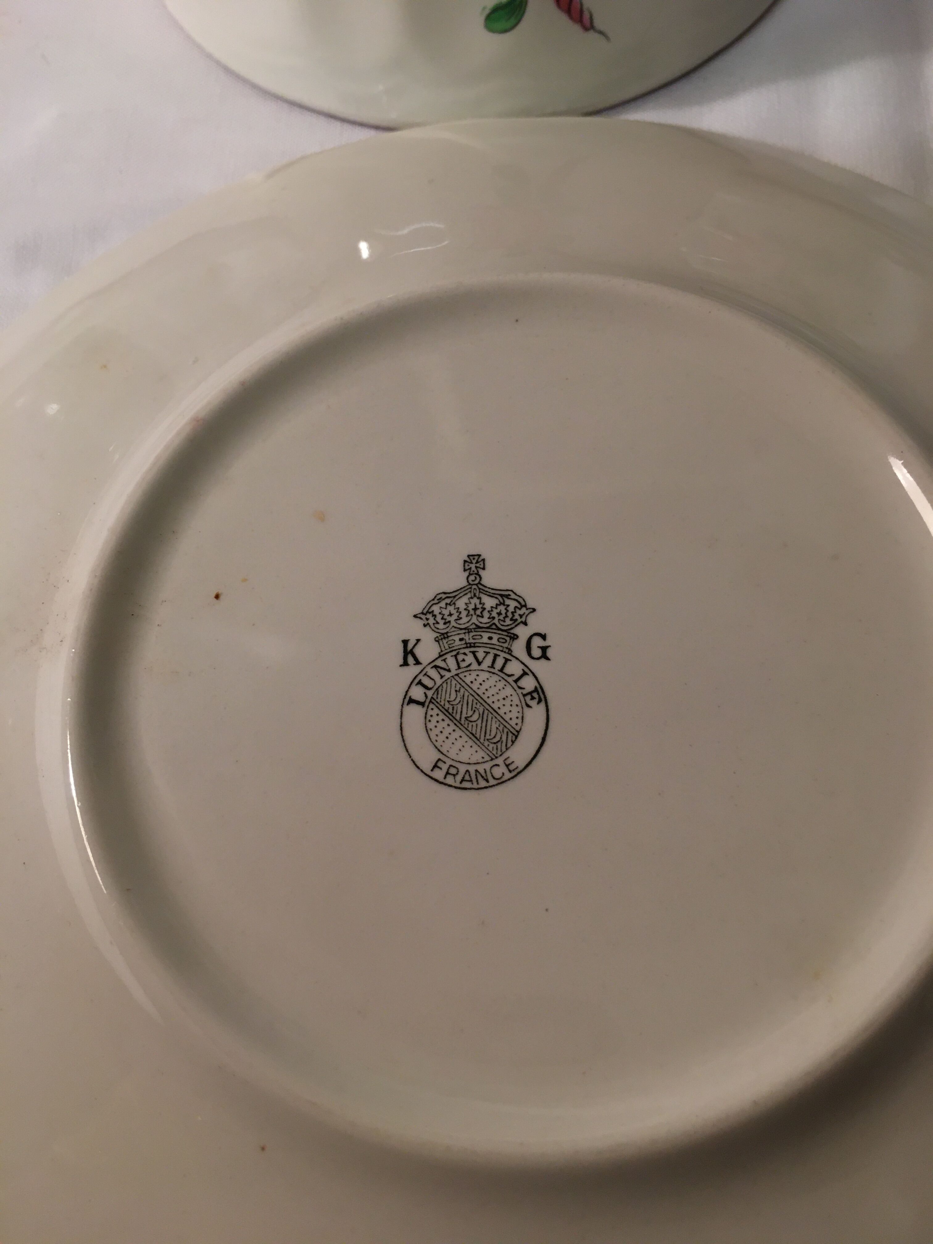 Duo of breakfast cups with saucer Faïence Lunéville