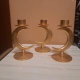 Set of 3 golden candlesticks created by Édouard Rambaud
