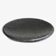 Round Accolay plate in black ceramic, 1960s centrepiece.