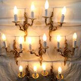 7 Bronze Wall Lamps 2 lights