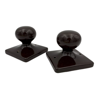 Vintage chestnut hooks porcelain Halga