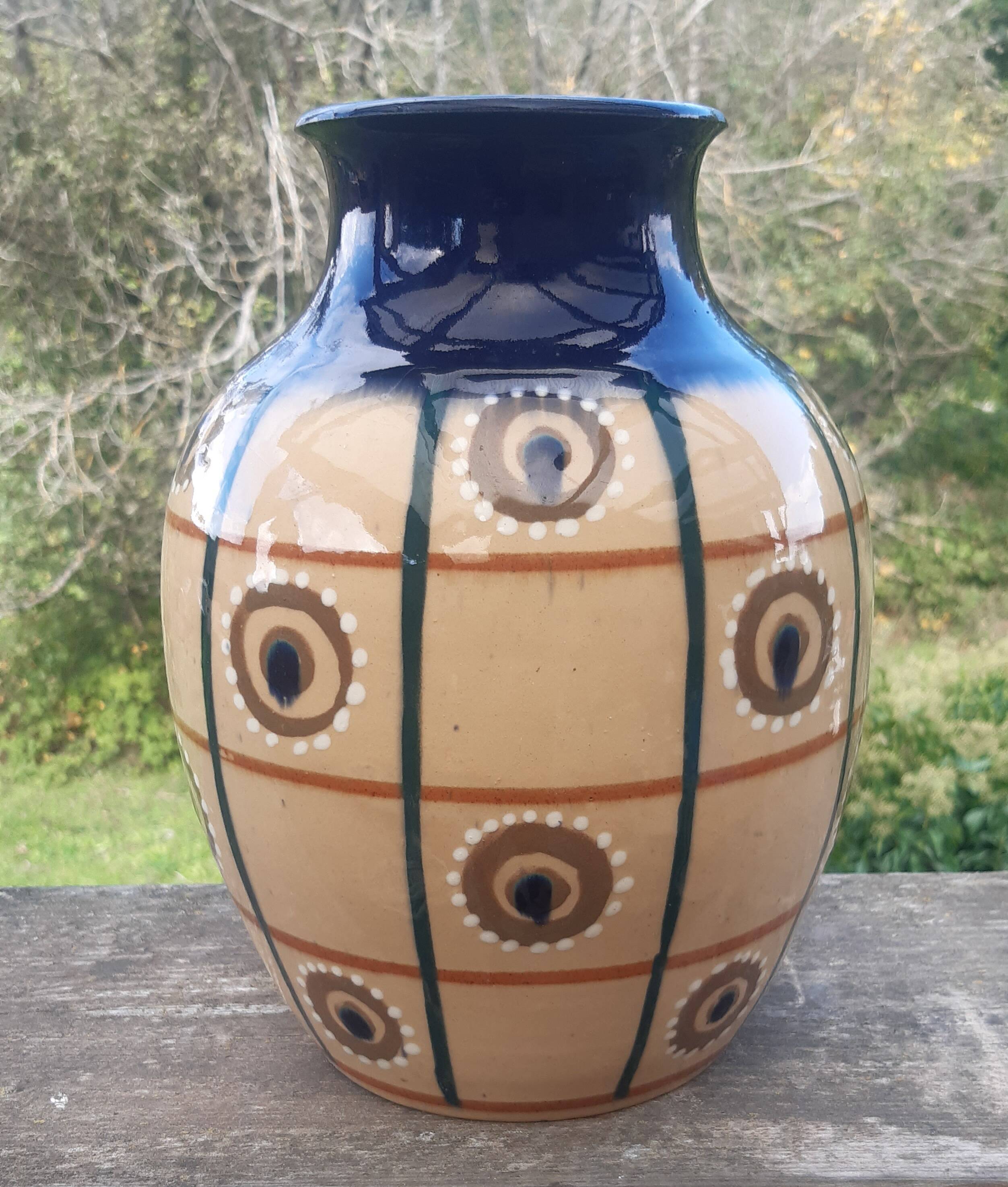 Léon Elchinger enamelled terracotta vase