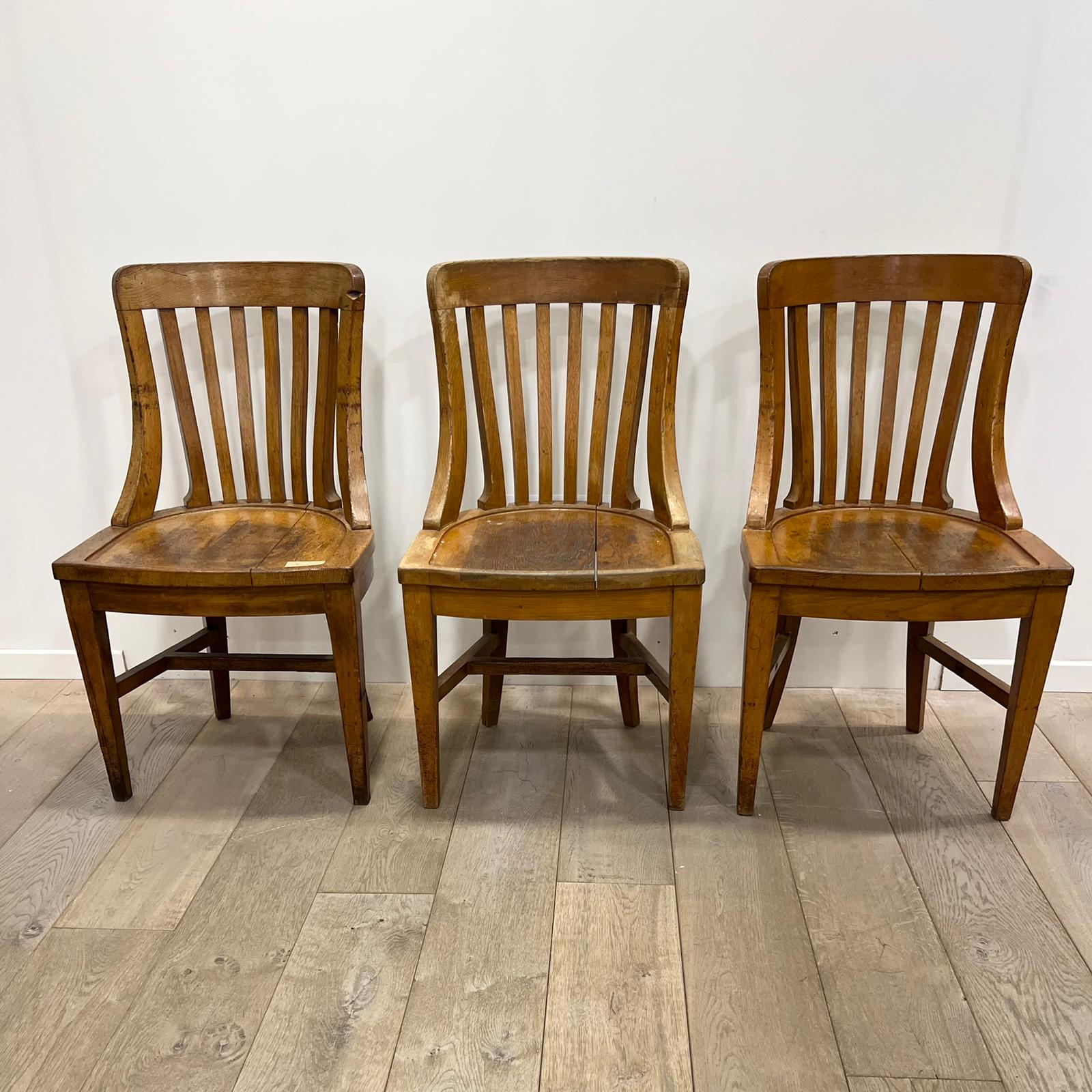 3 administration chairs in solid oak