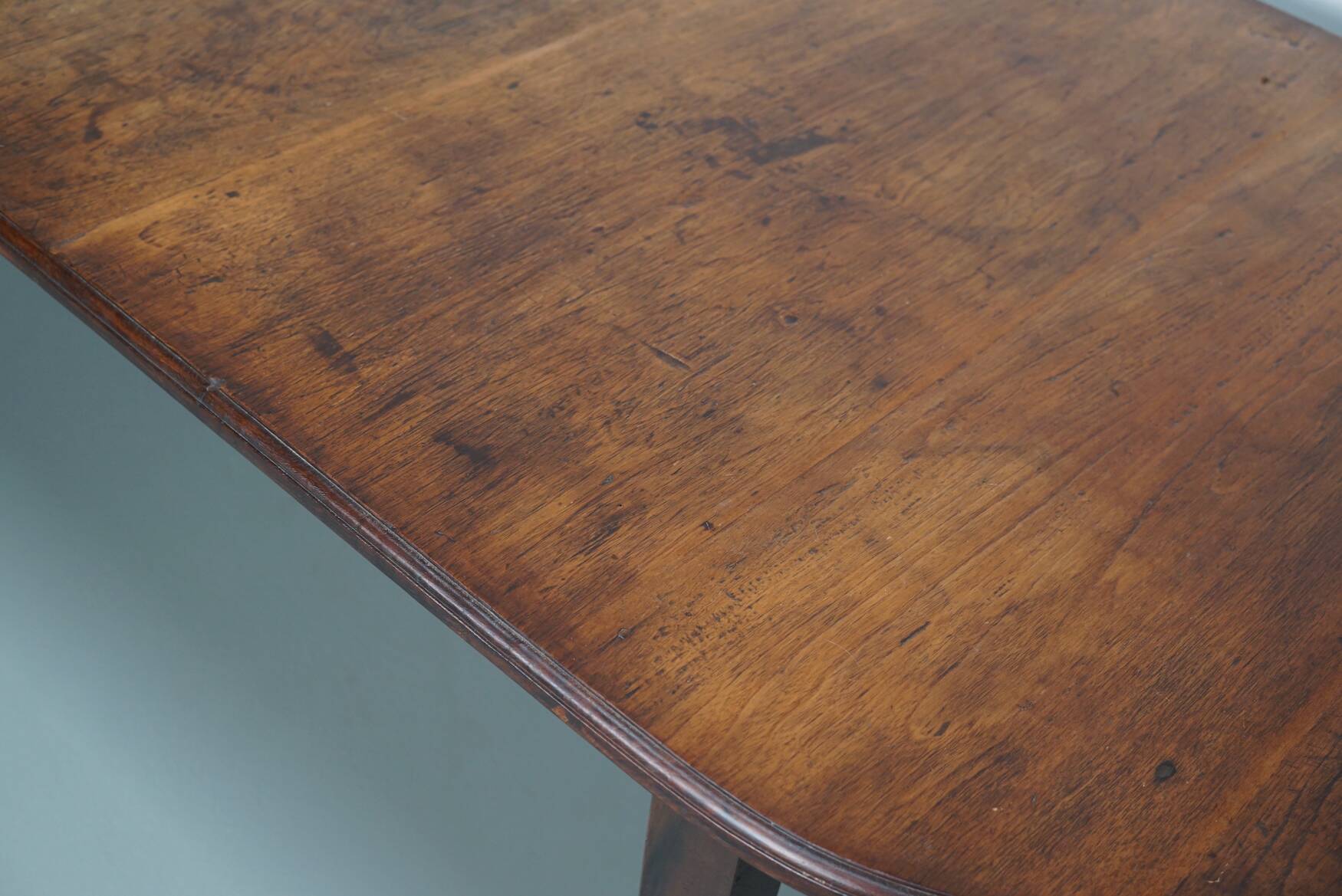 Large Oval Dutch Rustic Farmhouse Teak Dining Table