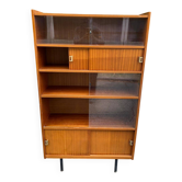 Bibliothèque vitrine vintage années 60 style scandinave - Pieds compas