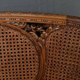 Louis XVI style walnut basket bench – 2nd part of the 19th century