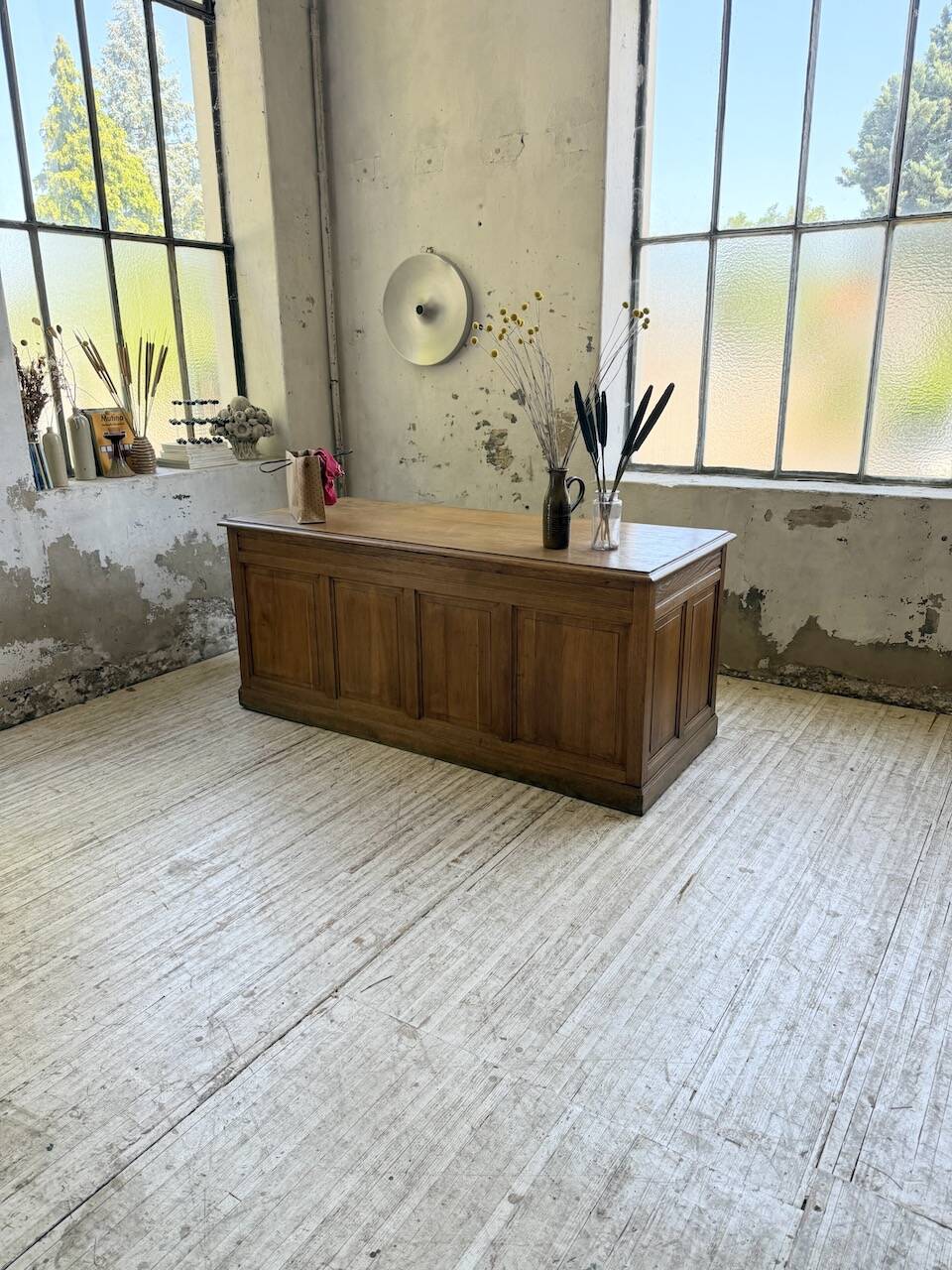 1950s oak office counter