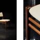 Chaises en teck et tissu beige danois modernes du milieu du siècle, ensemble de 4