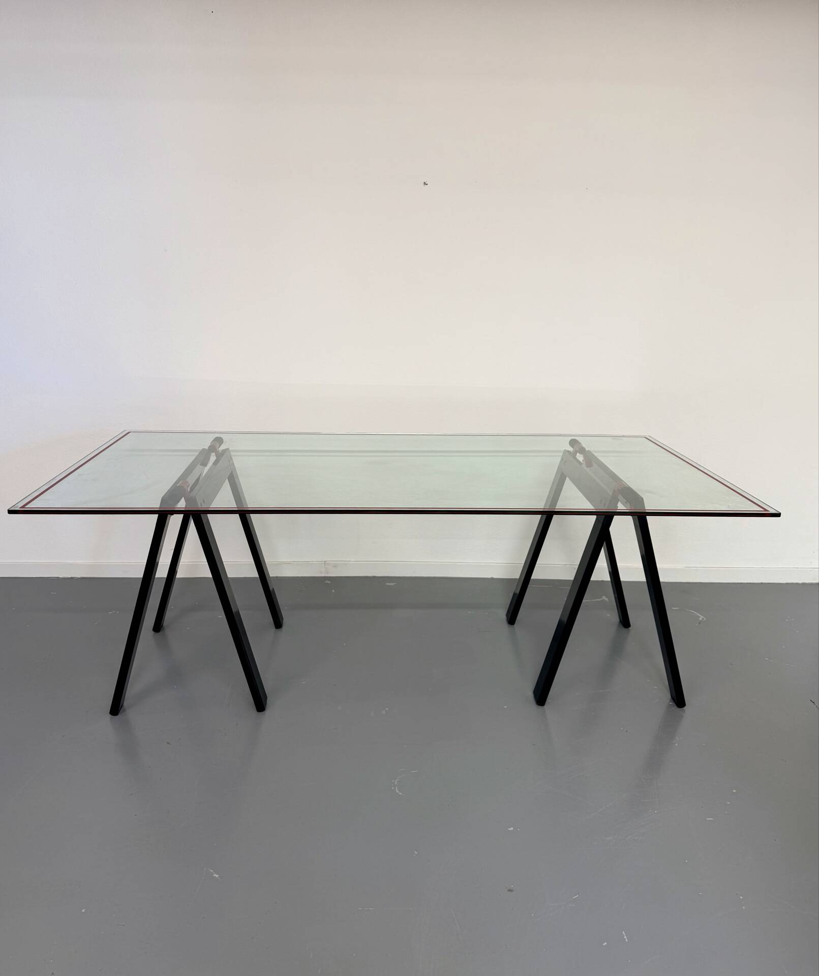 Table / Glass desk "Gaetano" design Gae Aulenti Zanotta 1970s