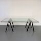 Table / Glass desk "Gaetano" design Gae Aulenti Zanotta 1970s