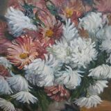 Bouquet of flowers ancien tableau signed Schwartz