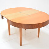 Mid-century  Round Folding dining table  by Jindrich Halabala ,Czechoslovakia,1950‘s.