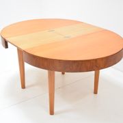 Mid-century  Round Folding dining table  by Jindrich Halabala ,Czechoslovakia,1950‘s.