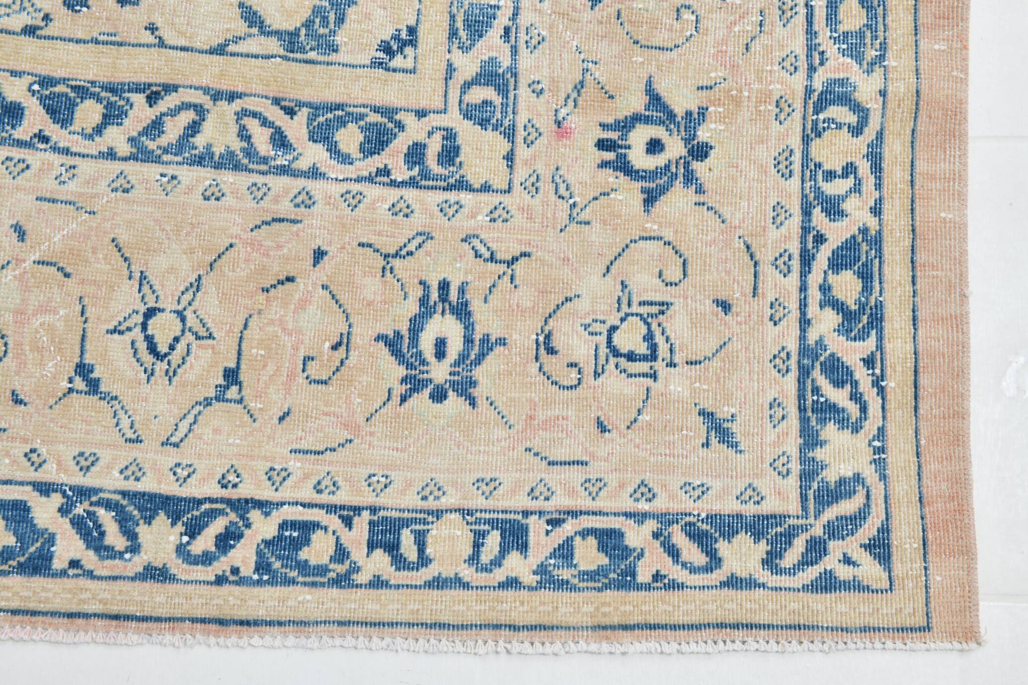 12x15 Soft Beige & Blue Classic Vintage Persian Rug, 274x397 Cm