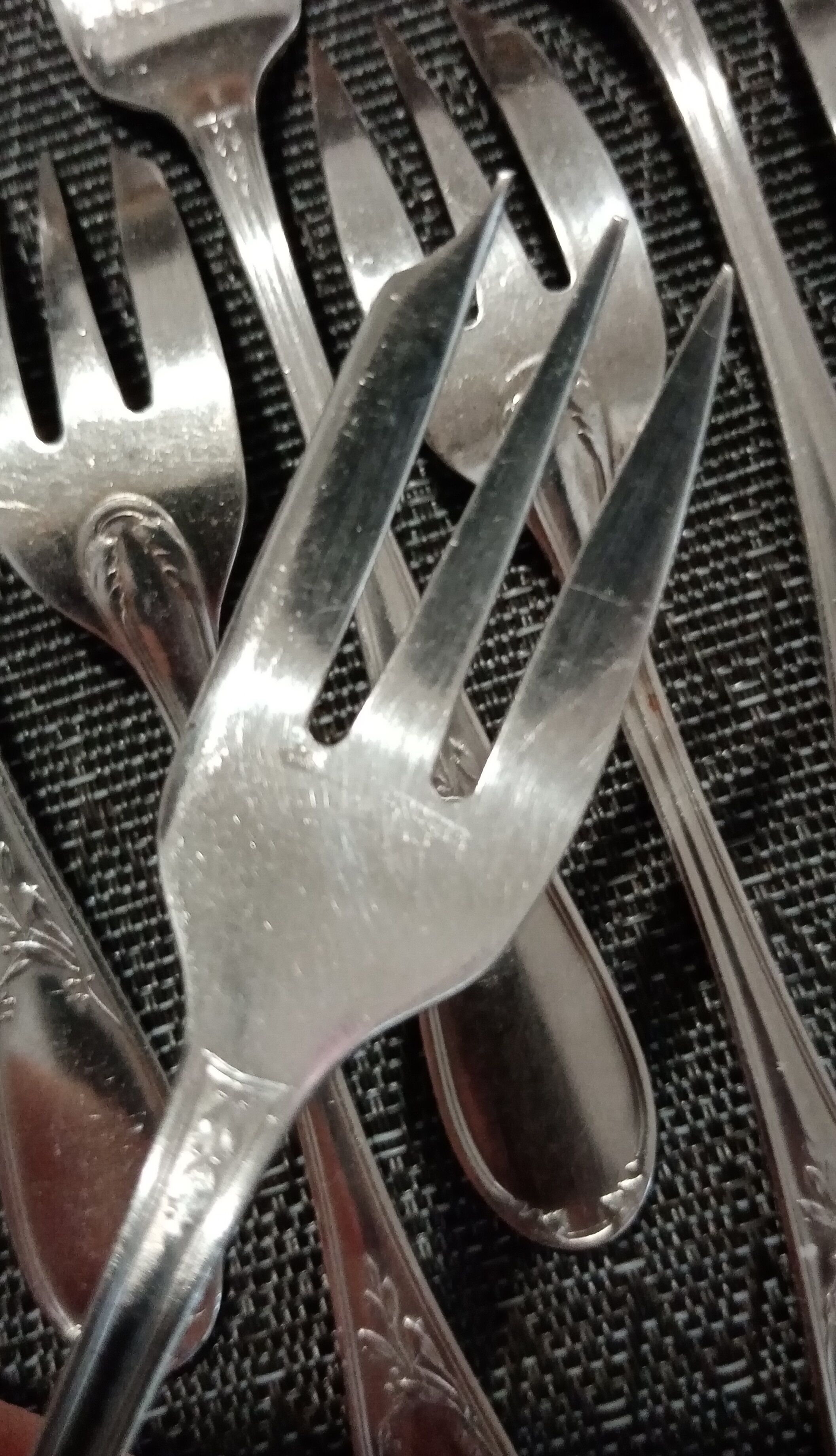 10 cake forks silver metal Ercuis model lauriers dessert forks