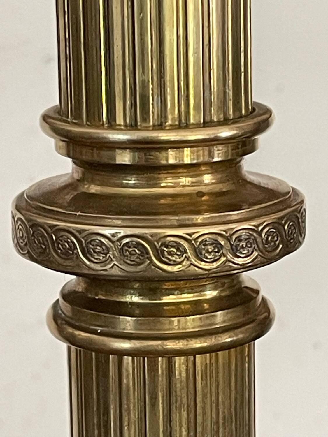 Brass column lamp 43cm circa 1900