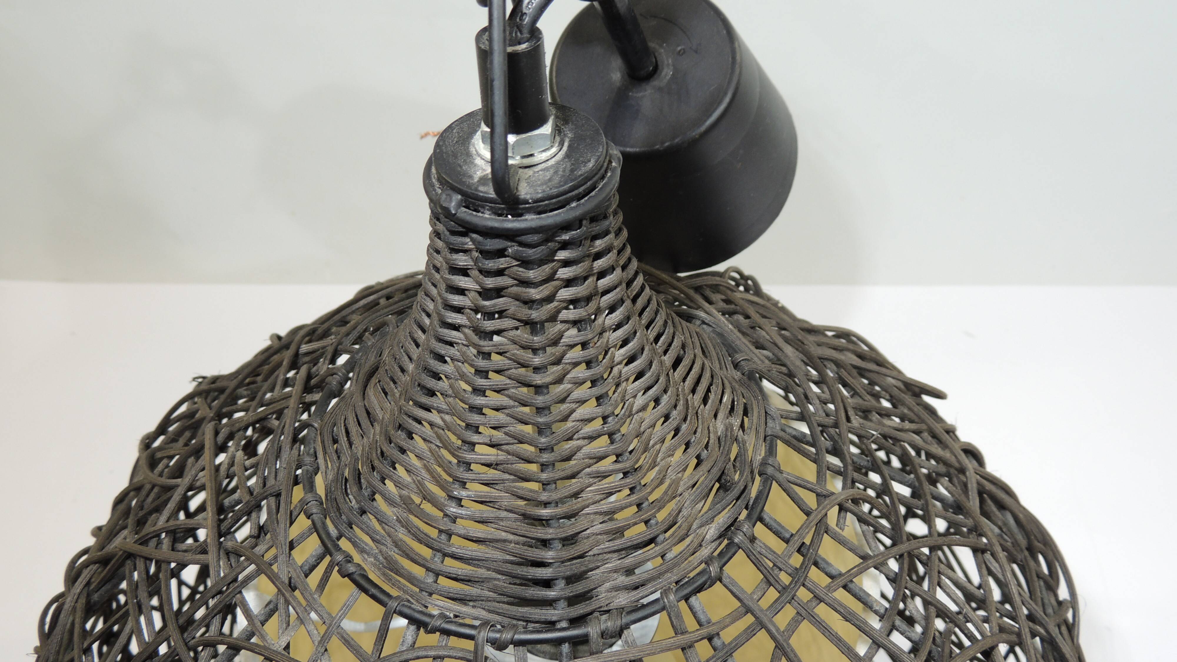 Brown rattan pendant lamp