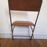 Chaise pliante lafuma vintage en cuir