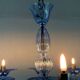 Venetian glass chandelier in blue Murano, circa 1980.